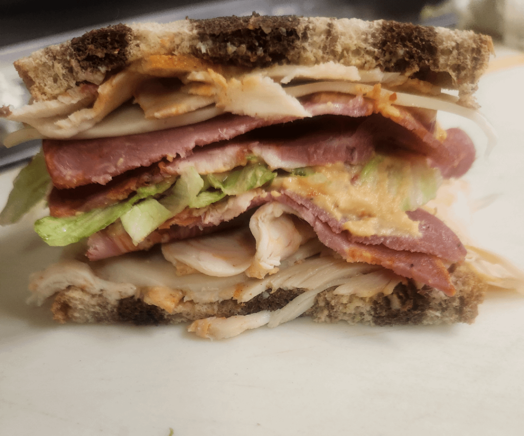 Half sandwich on rye.