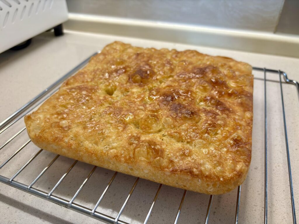 Rate my 100% hydration focaccia