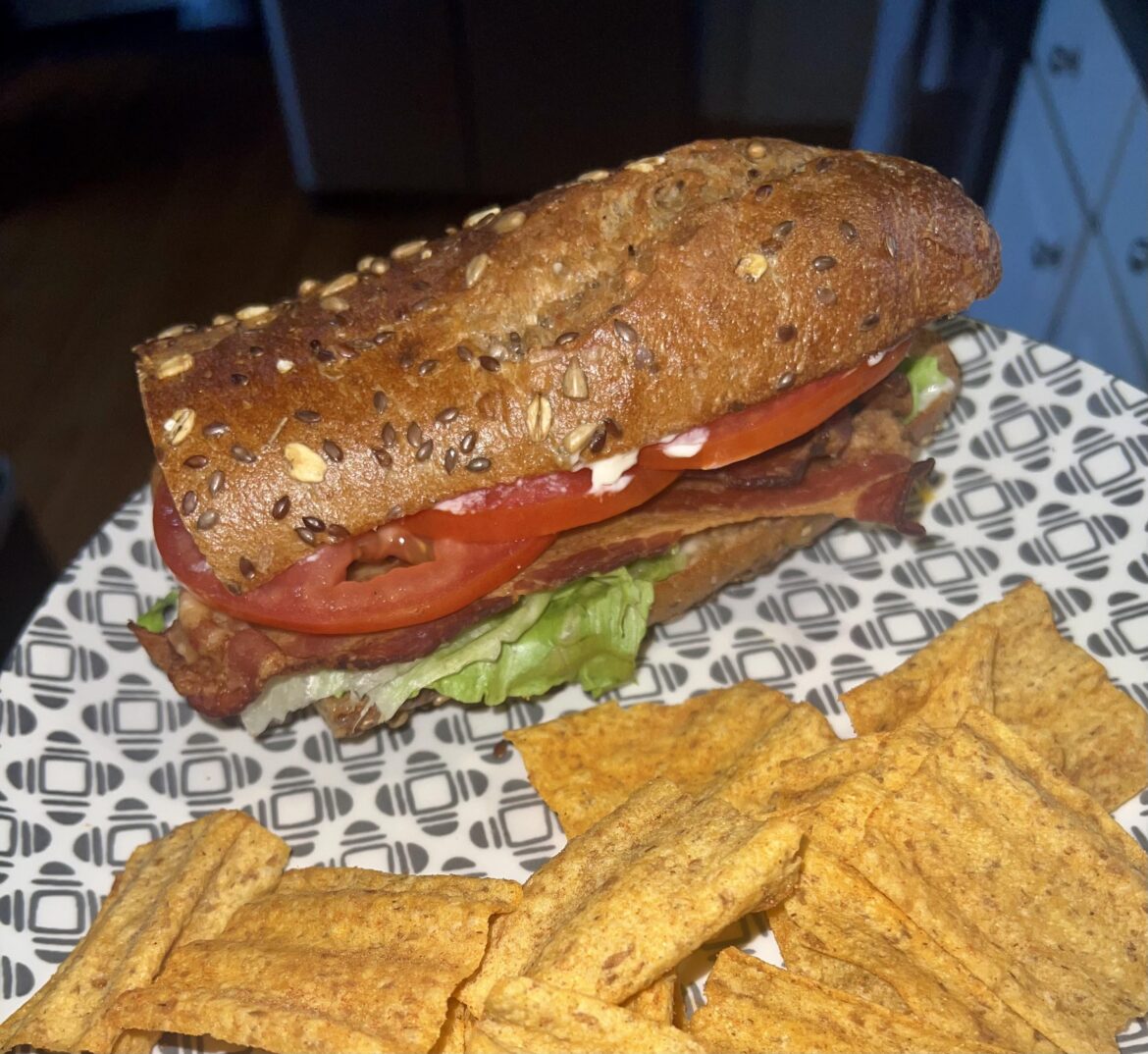 BLT on hearty, crunchy, amazing bread.