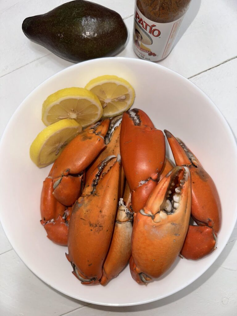 (mud) crab claws and filipino ceviche (kinilaw/kilawin)
