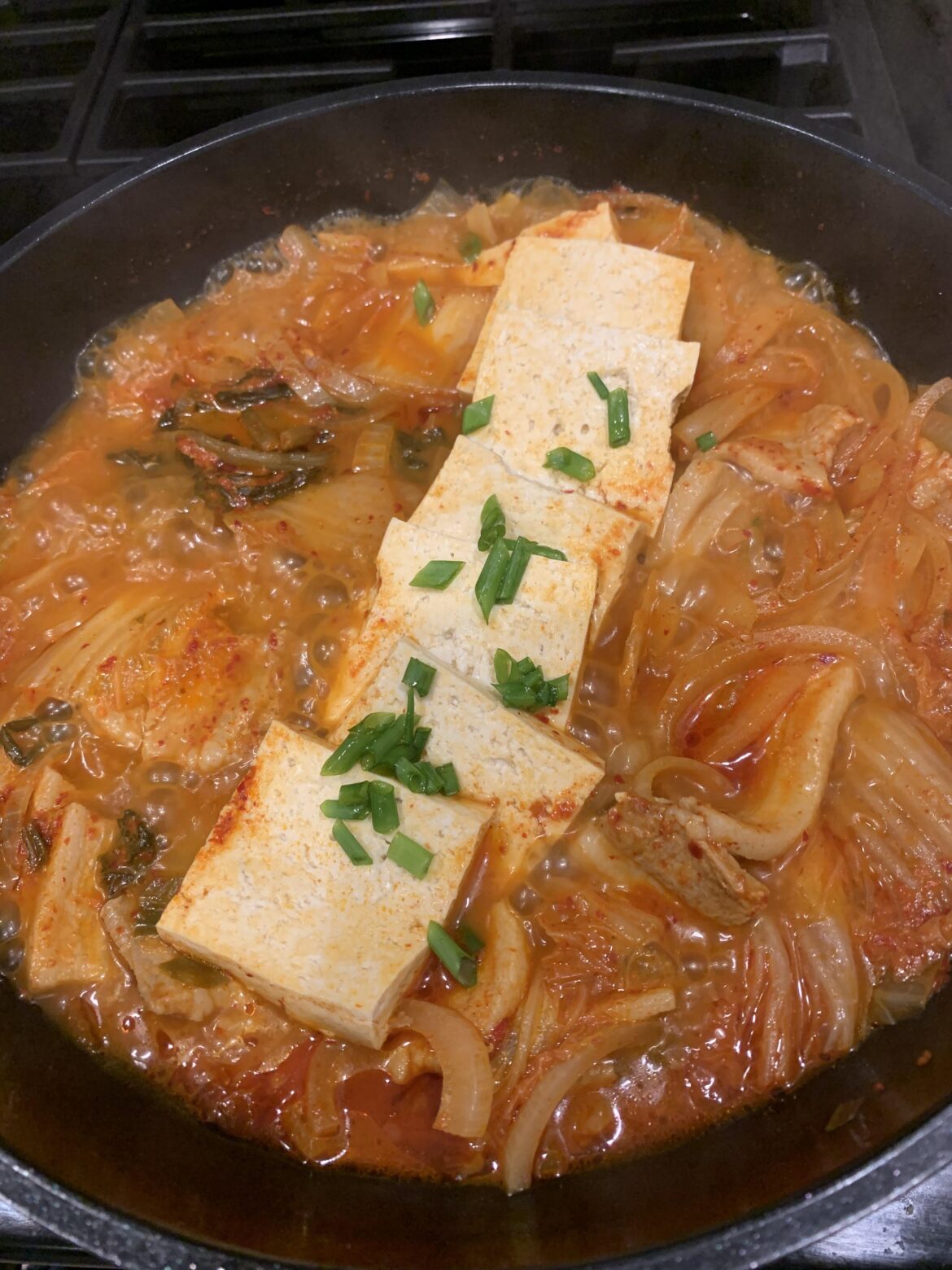 Made kimchi jjigae for the first time