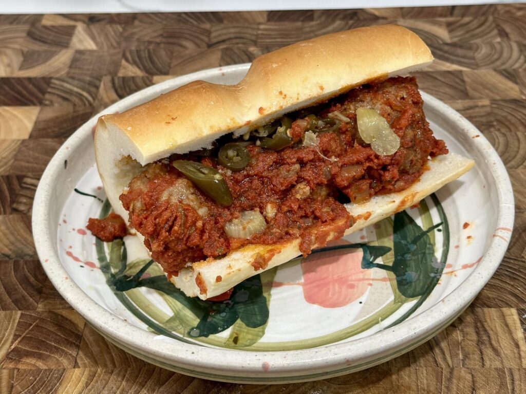 had spaghetti and meatballs for dinner yesterday which allowed me to sloppily assemble a meatball sub for lunch today.