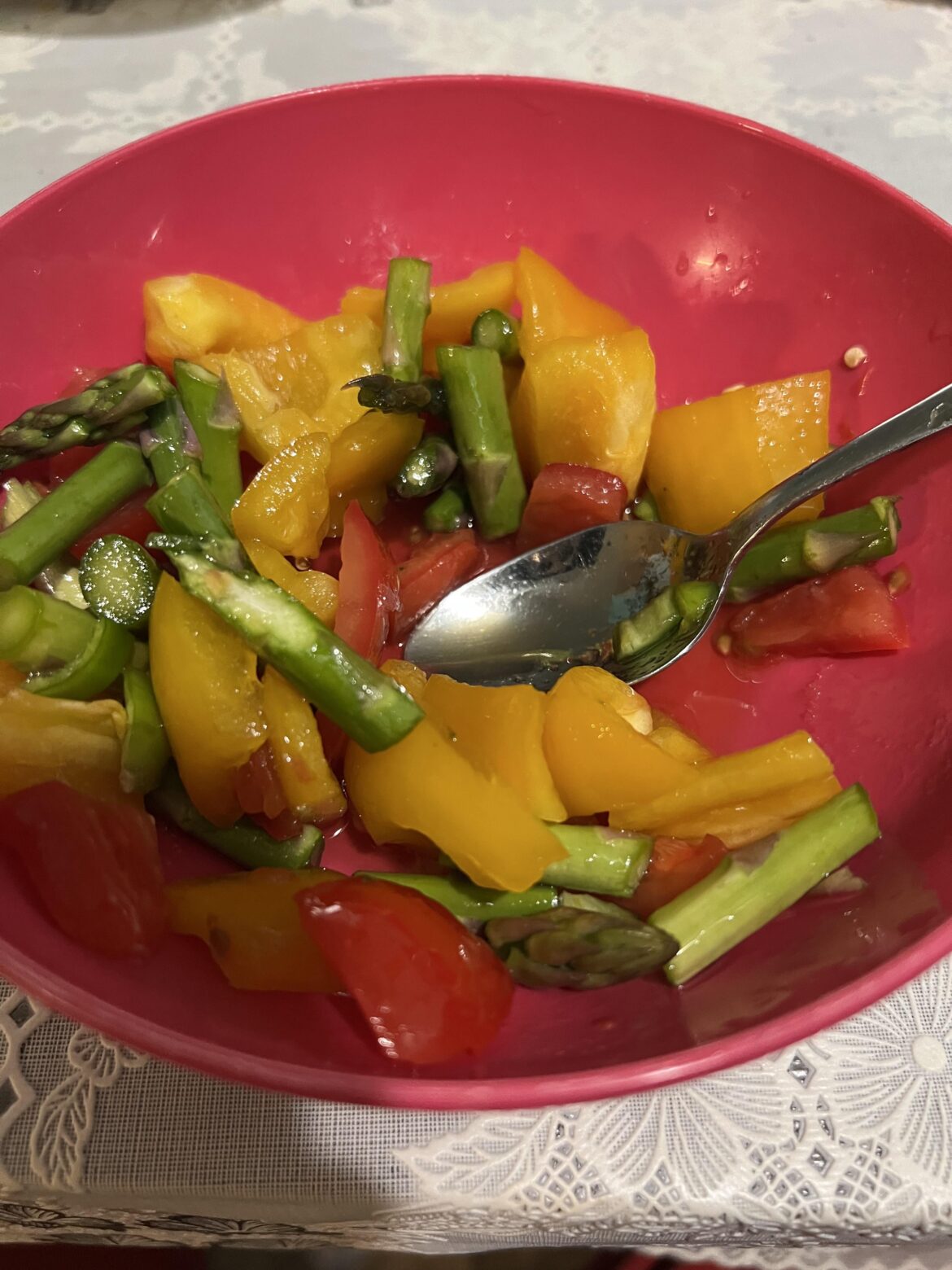 How do get veggies in? Honey Salad.