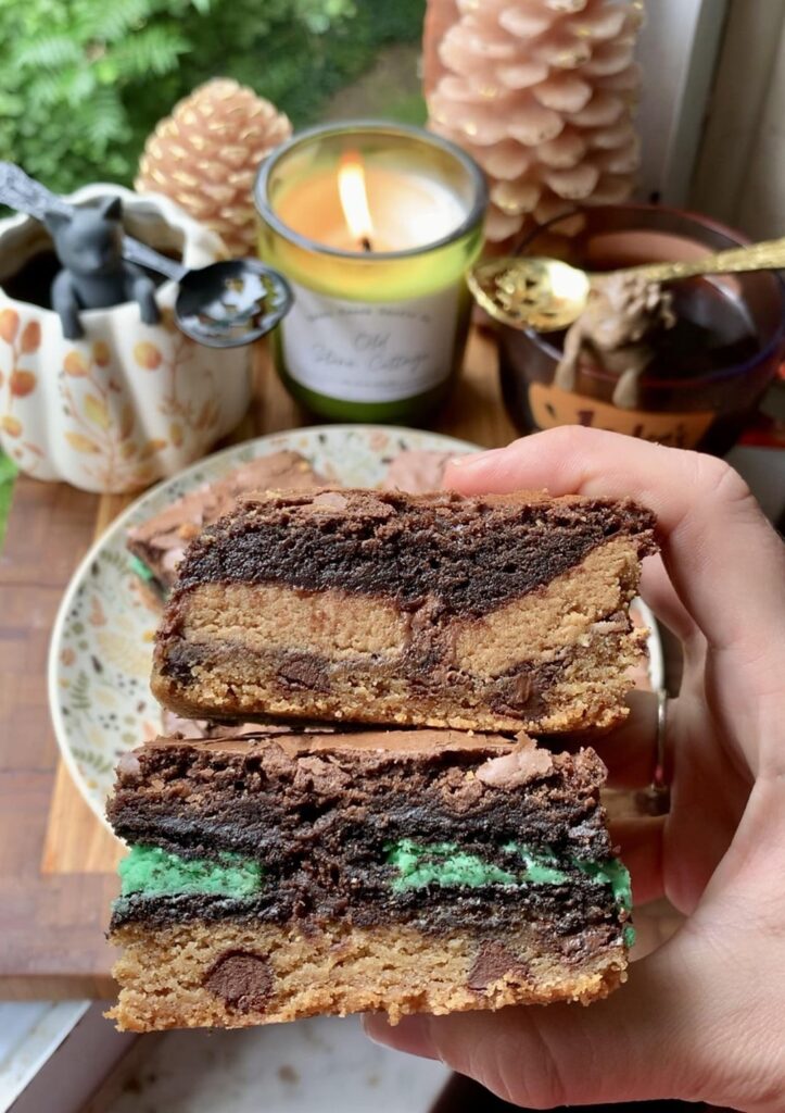 Took a small break from fall baked goods to make slutty brownies for the first time for my coworkers. Made a mint Oreo version and a peanut butter cup version. Which would you pick?