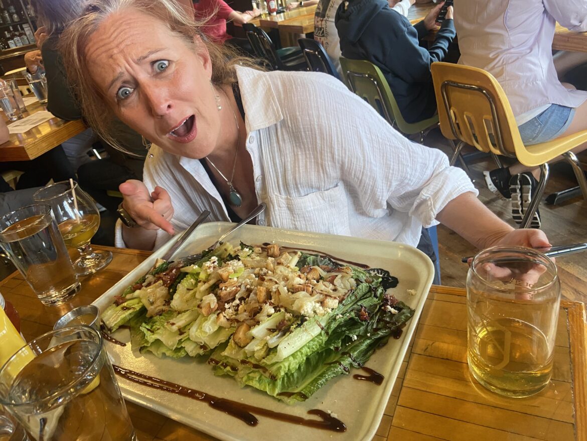 An entire lunchroom tray for a salad…