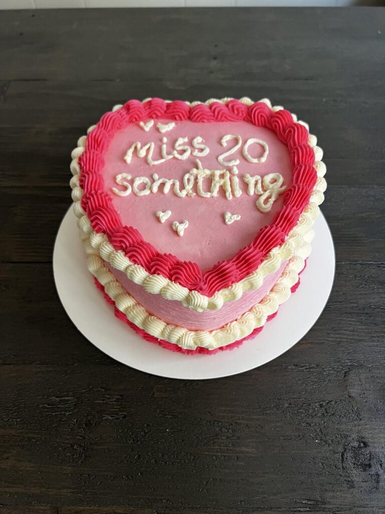 Heart cake evolution.