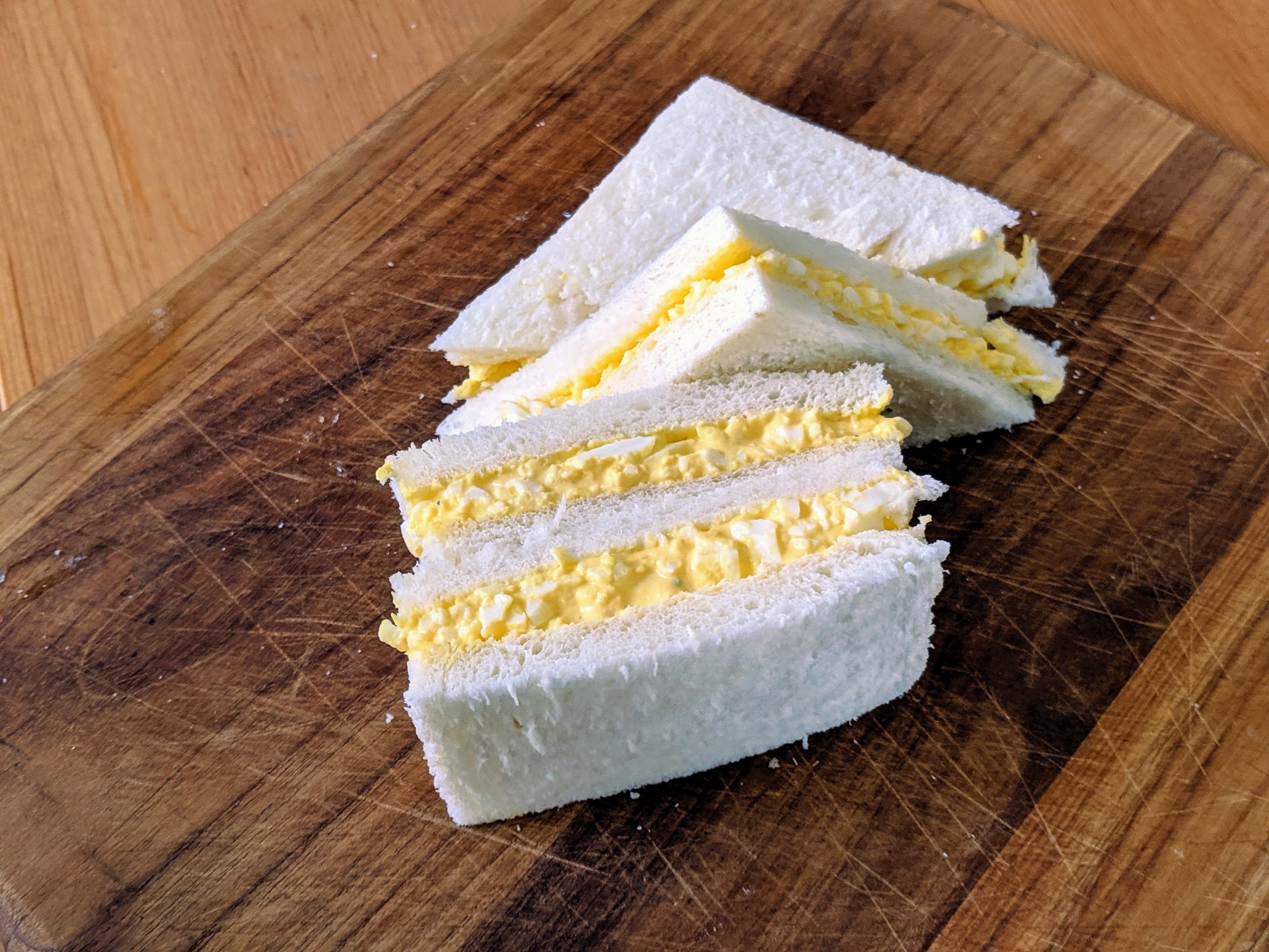 Japanese style egg salad sandwiches on milkbread Dining and Cooking