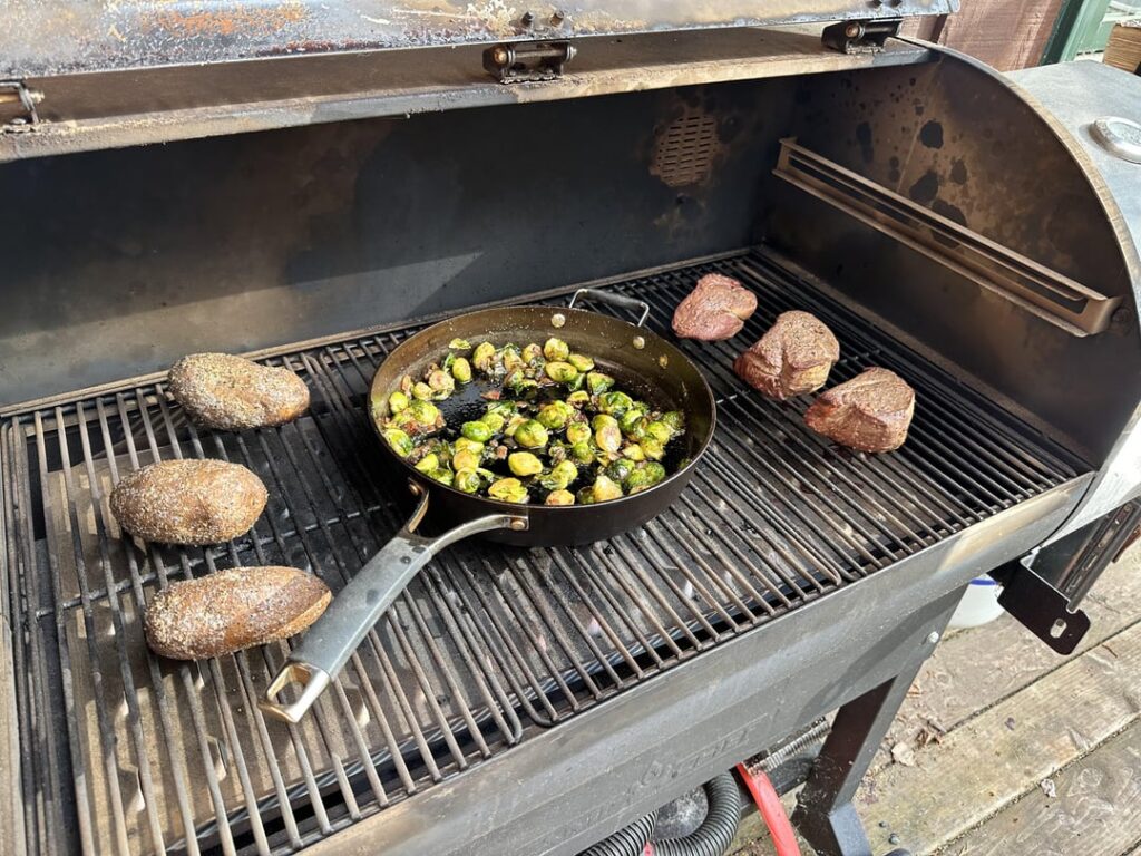 Entire dinner on the smoker….