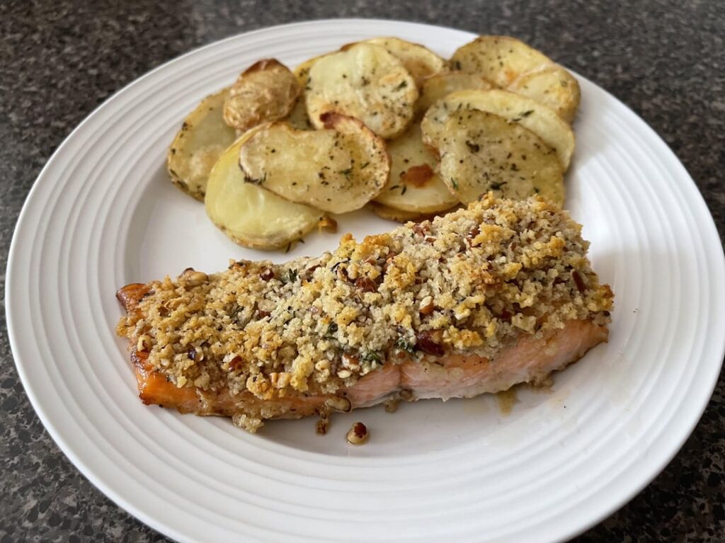 Pecan Crusted Trout. Review Below ⬇️