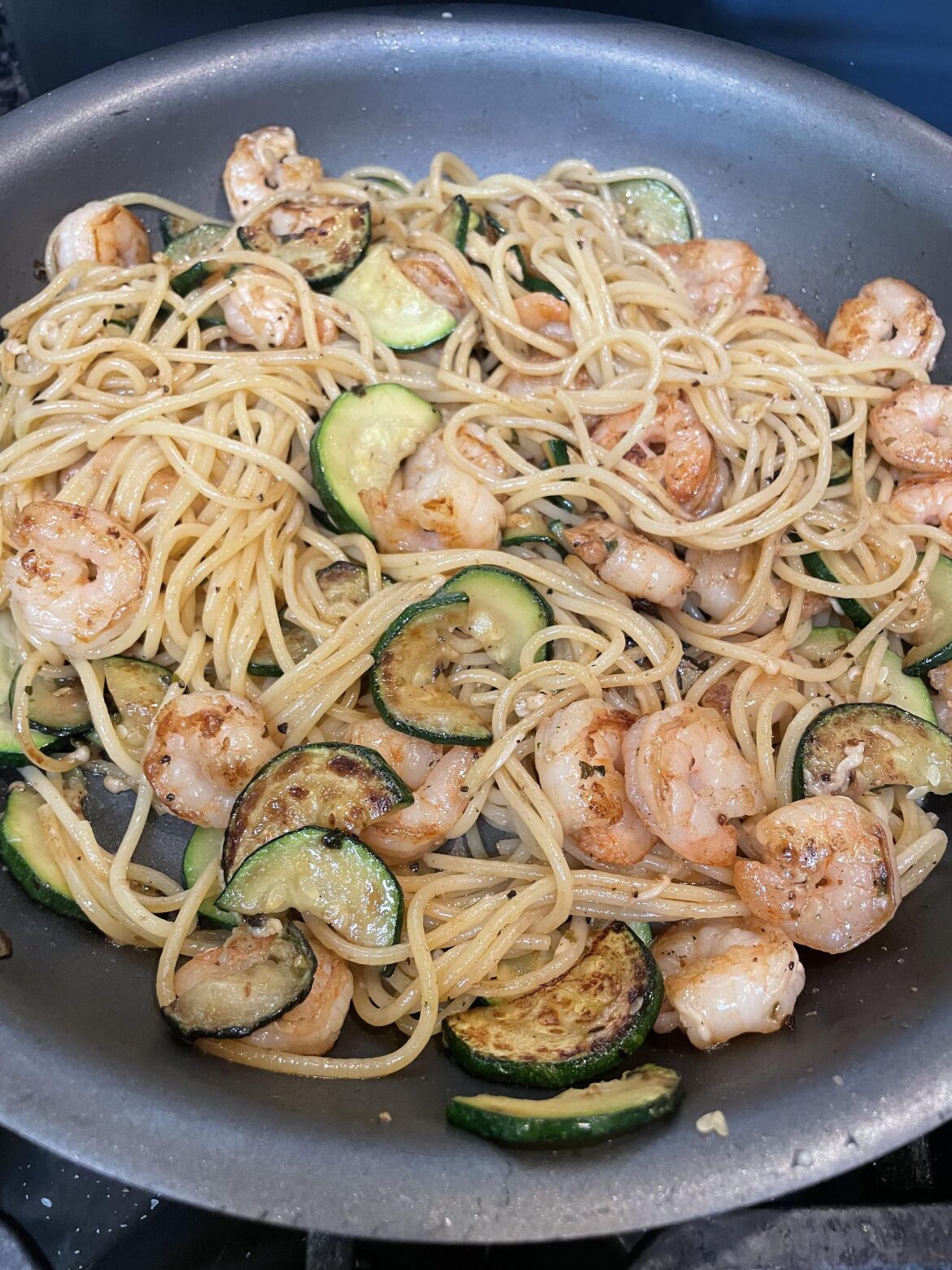 shrimp spaghetti with a kick