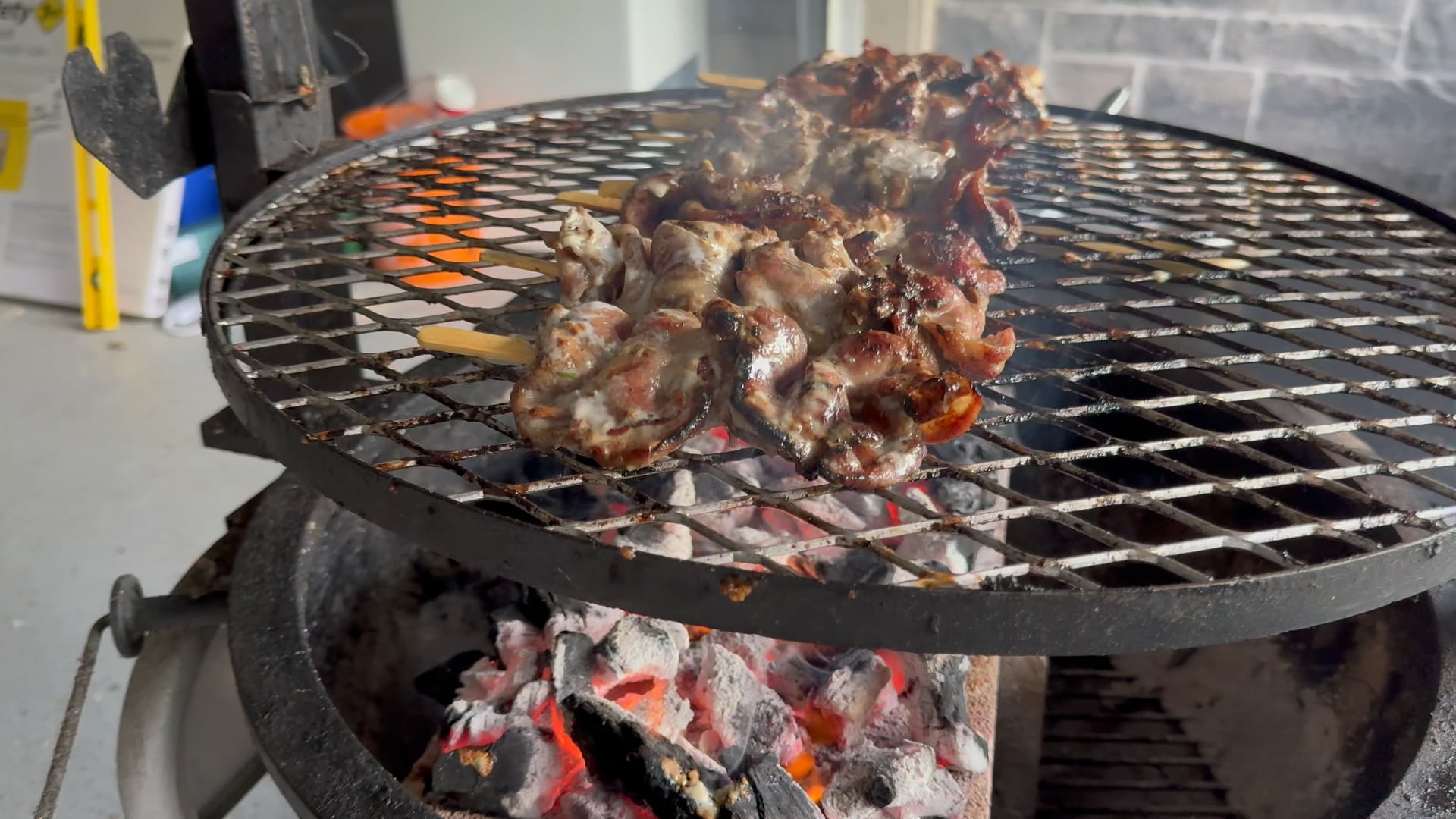 Thaistyle pork skewers grilled on the er Kettle Dining and Cooking