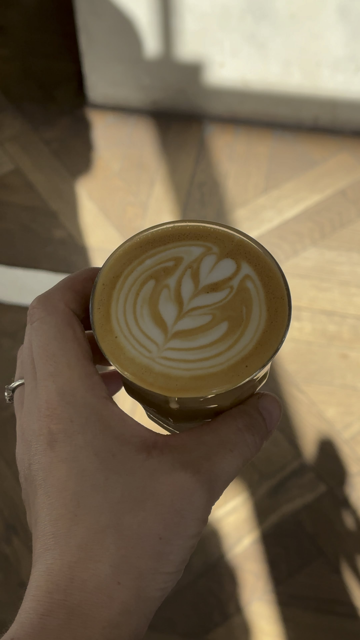 Morning sunny flat white