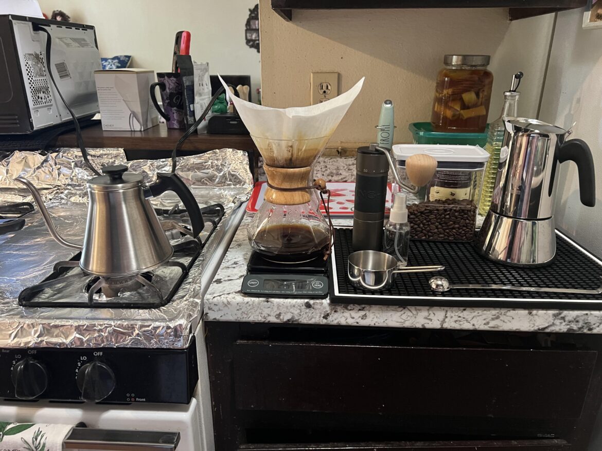 Created a coffee bar at my girlfriend’s apartment