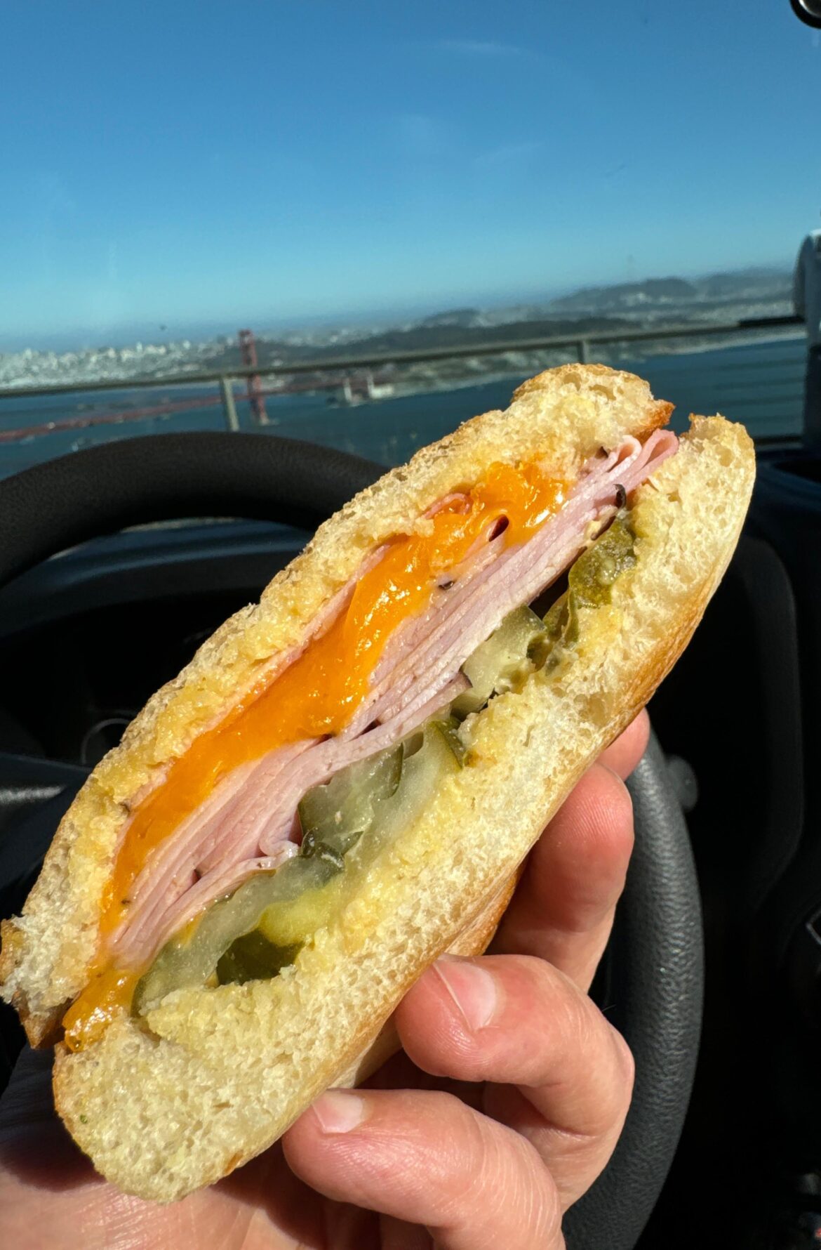 Hot Ham and Cheese with a view