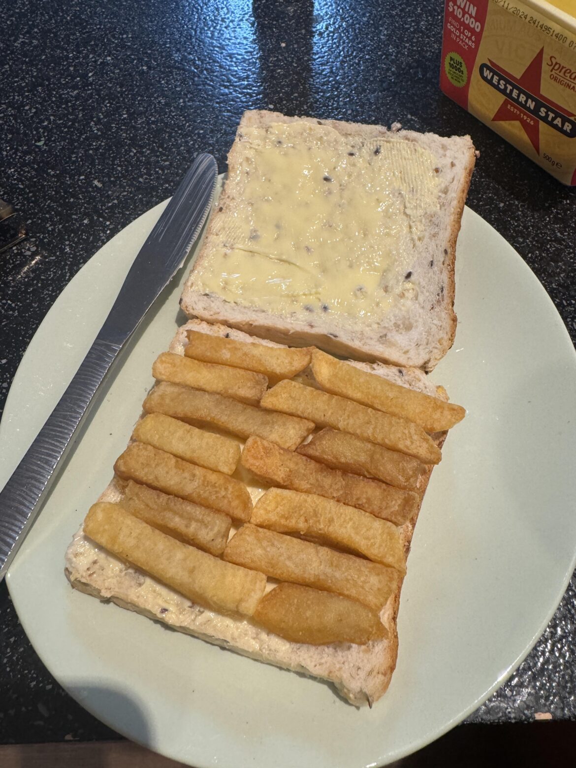 Shitty but satisfying chip butty.