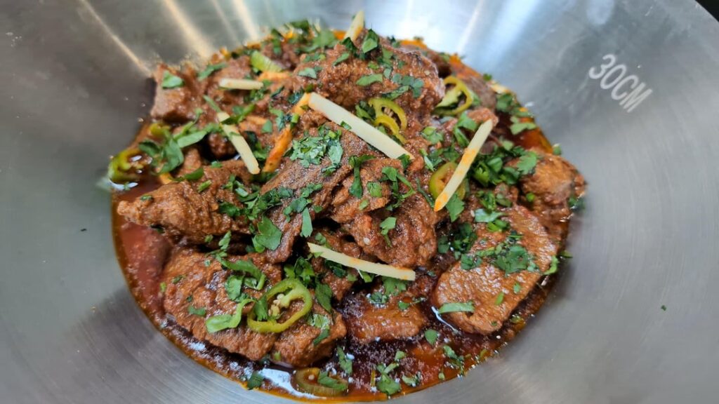 Beef karahi made with Boneless Beef Chunks.