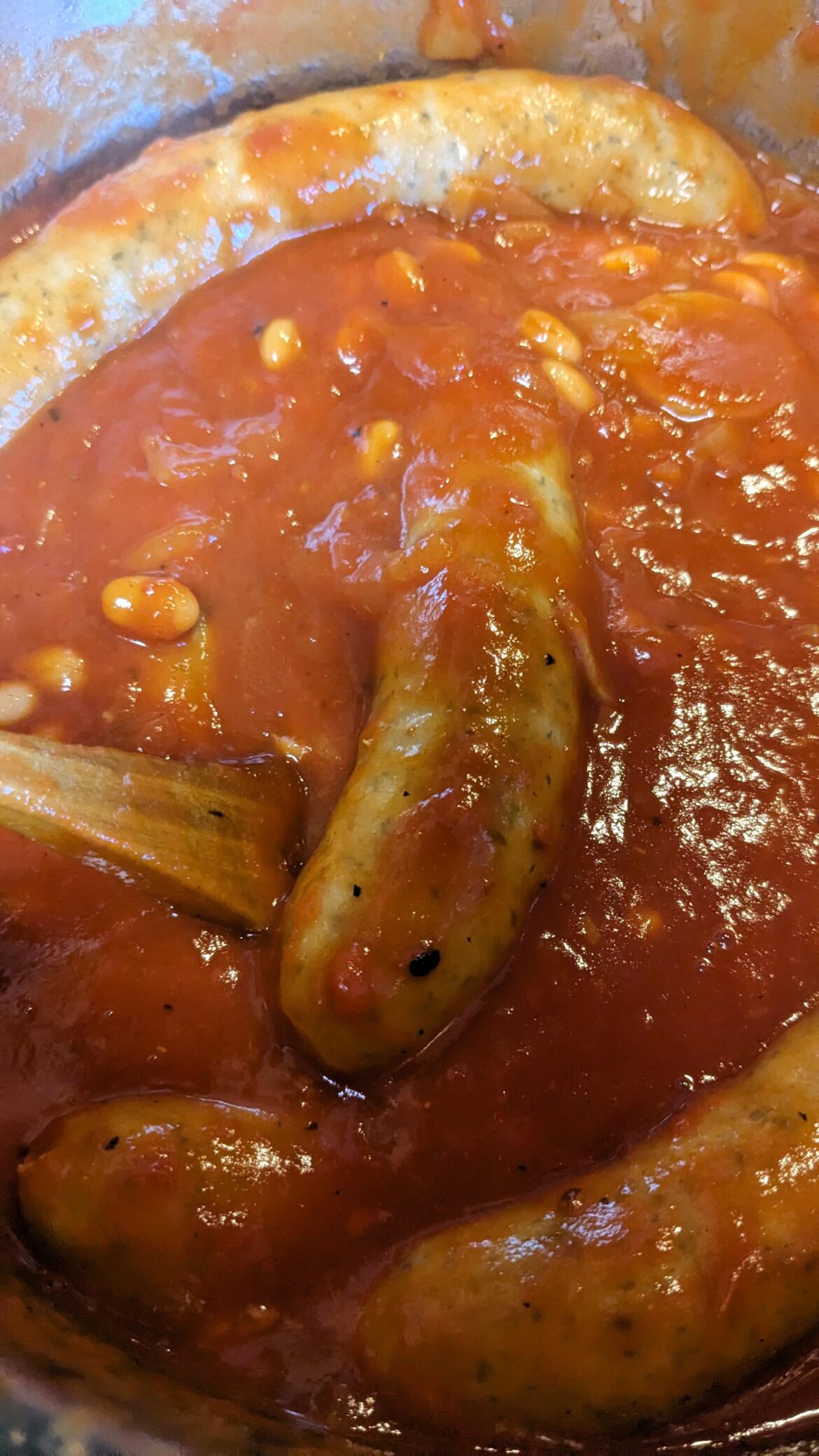 I made sausage and beans.