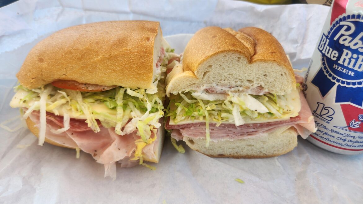 Salami, ham, and pepperjack chesse