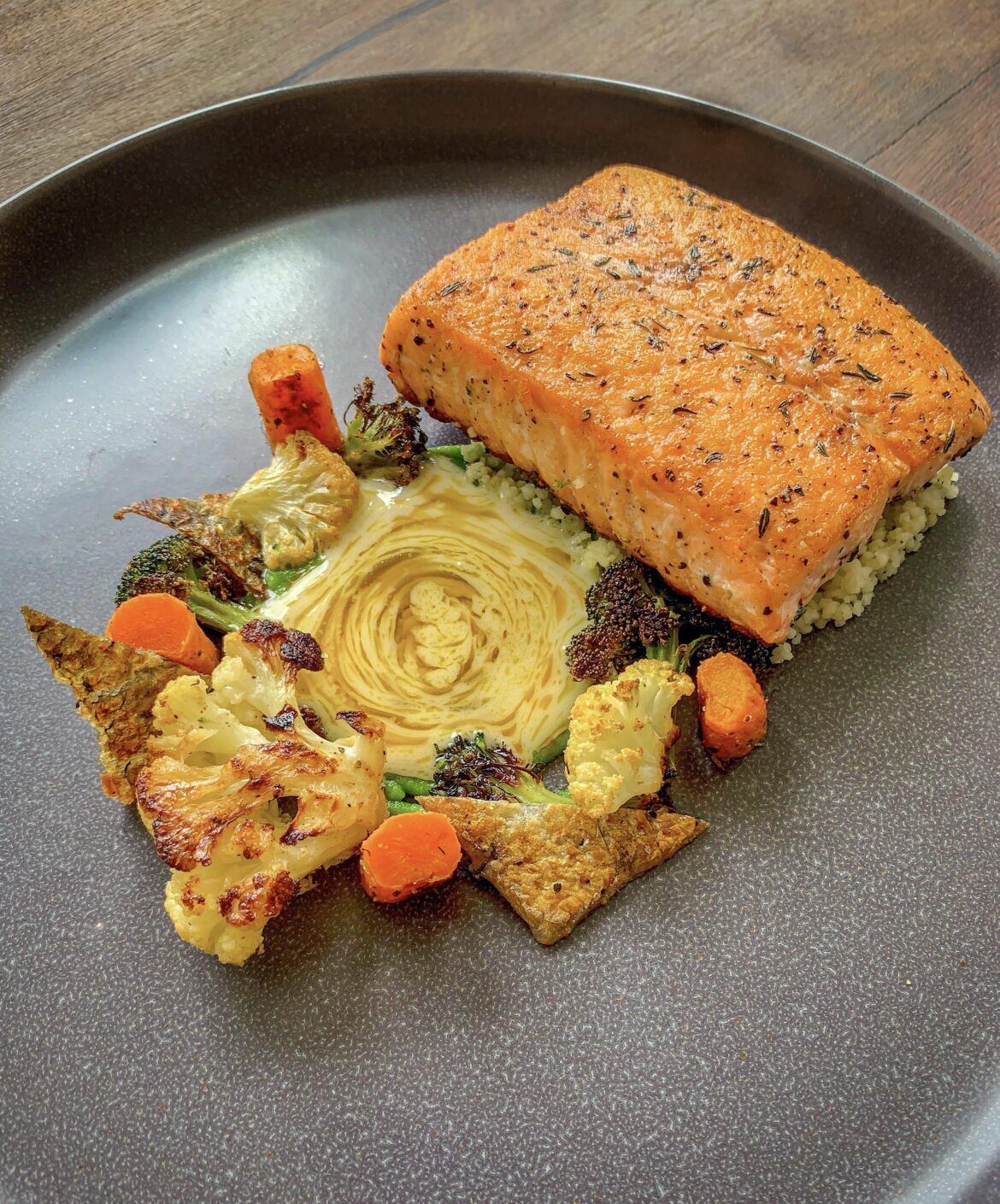 Salmon, Couscous & Veggies for dinner