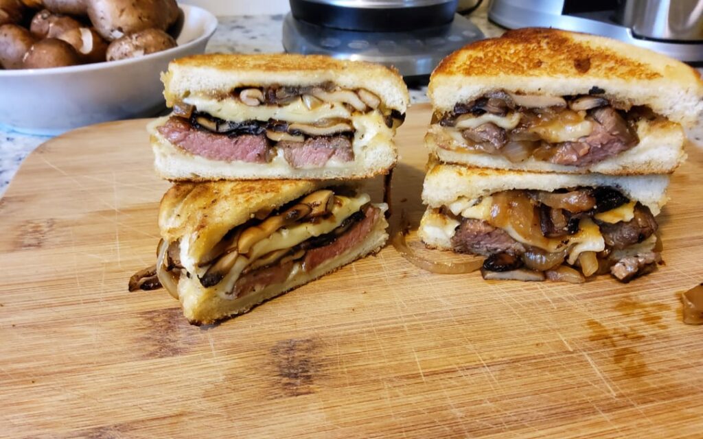 I made two mini steak melts.