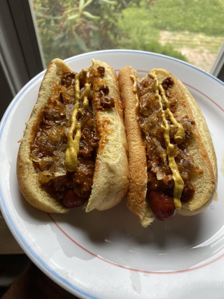 I made chili dogs for my wife (pic 1) and myself (pic 2)