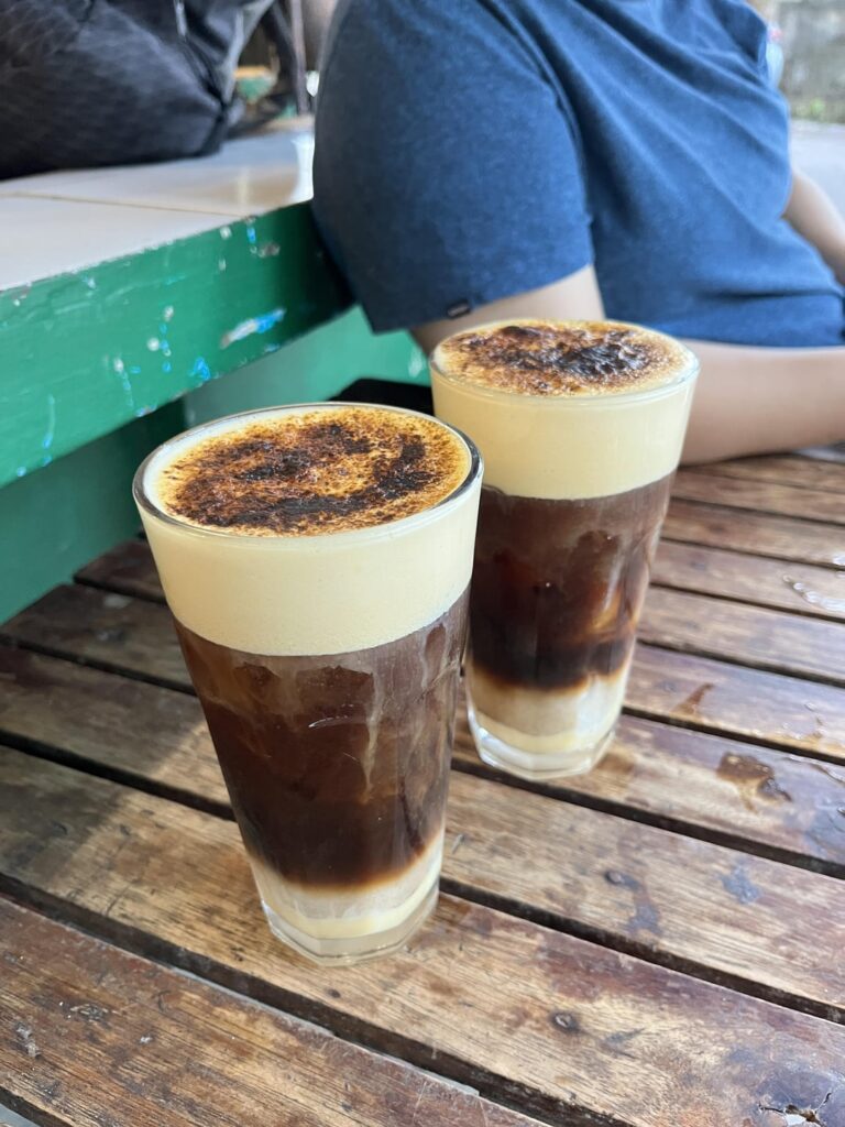 Egg Coffee (and cute cat) from 📍Kapipat Cafe, Bacolod, Philippines.