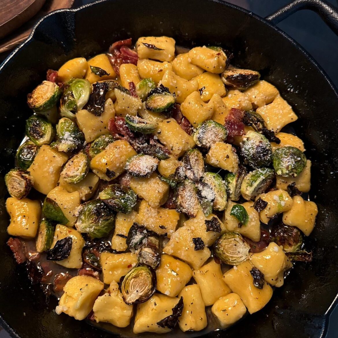 My homemade gnocchi with browned butter and brussel sprouts