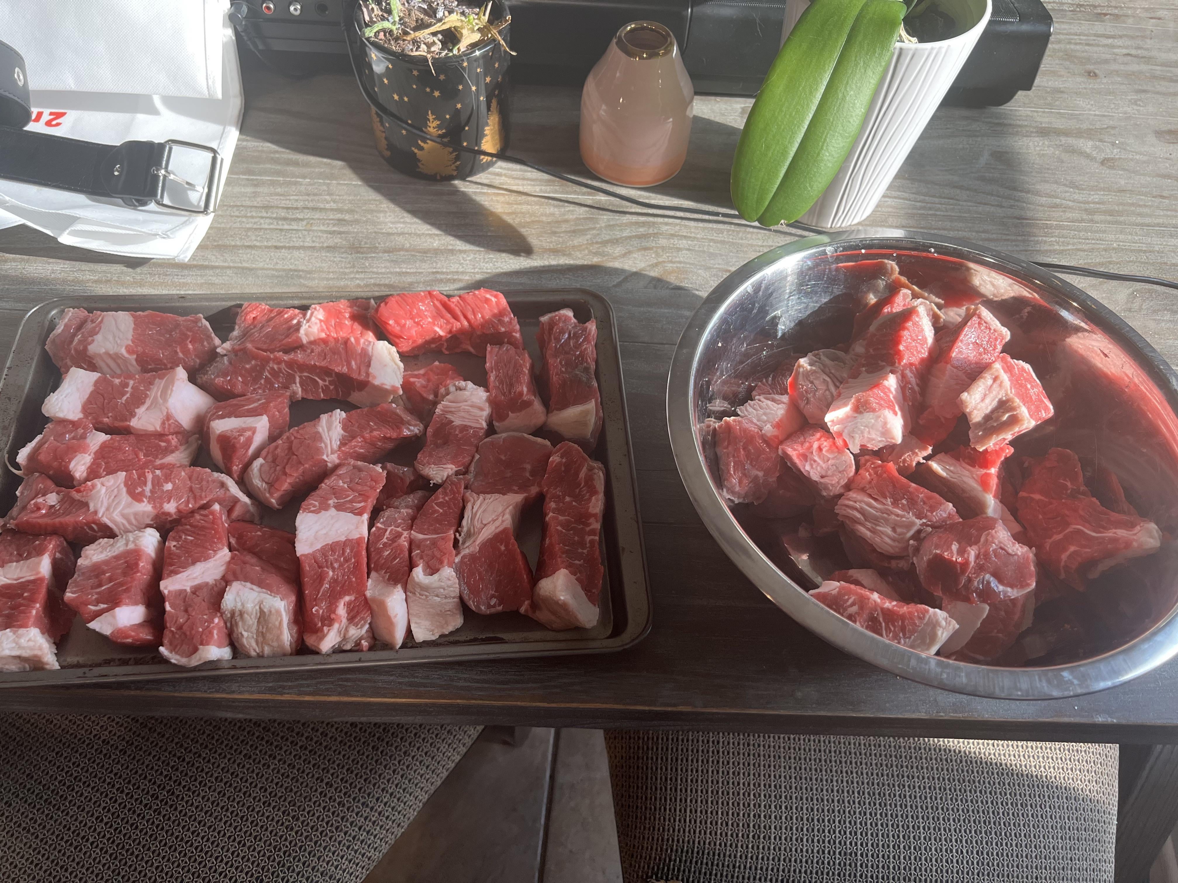 Was going to grind some brisket point up for ground beef and my grinder