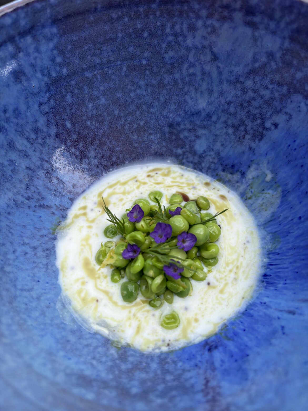 Snap Peas, Lemon, Buttermilk, Toasted Pumpkin Seed Oil, Fresh Dill, Lavender Flowers