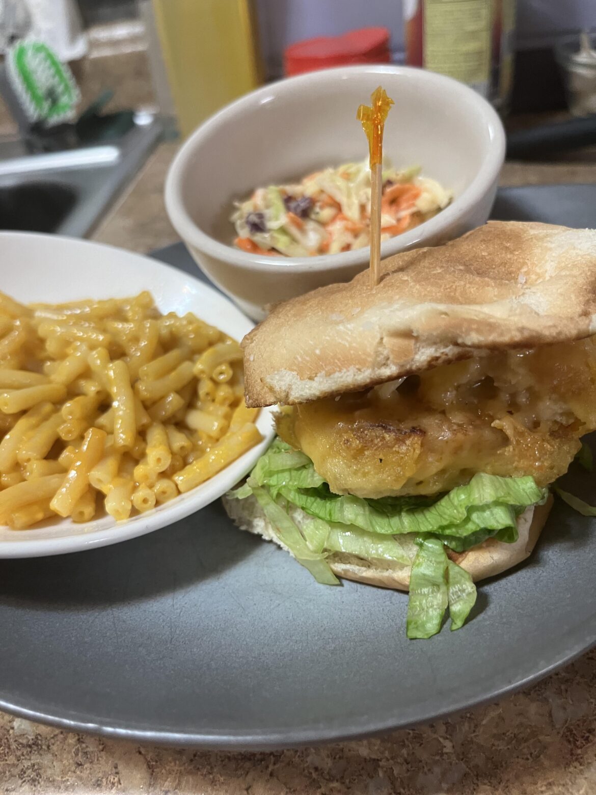 Filet o fish, Mac, slaw.