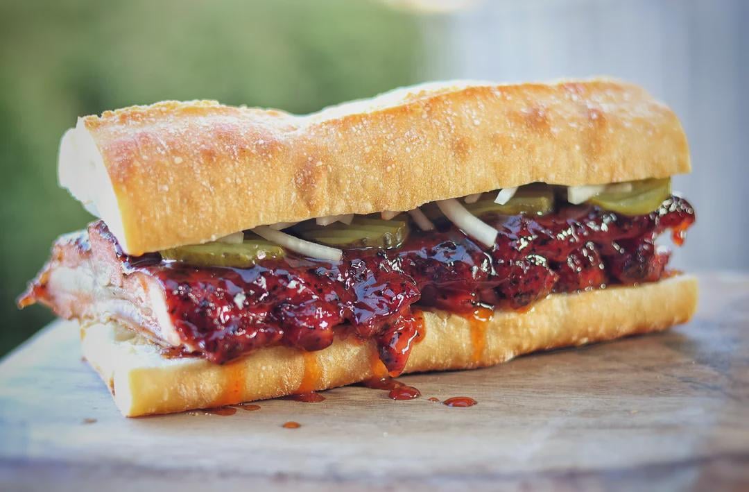 I made a McRib. Smoked, then deboned pork ribs, finished with a glaze ...