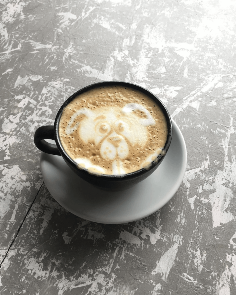 A cappuccino latte art orion