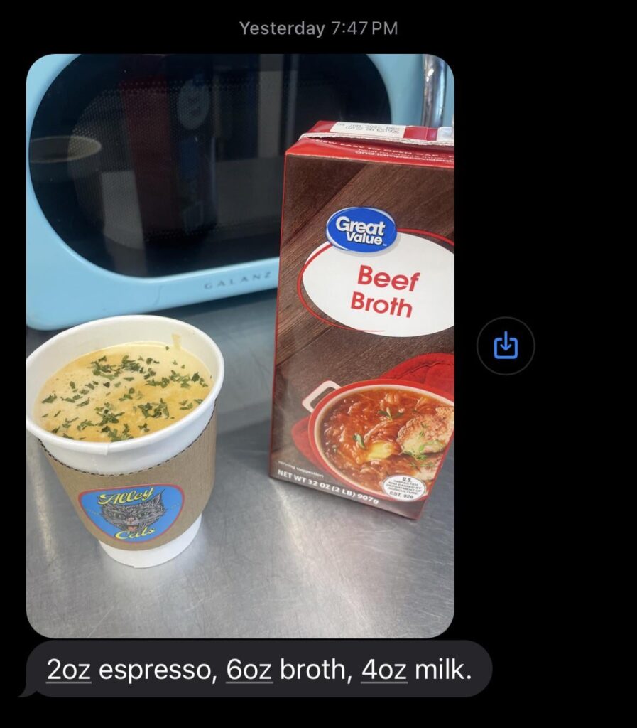 My coworker has been testing out “savory lattes”