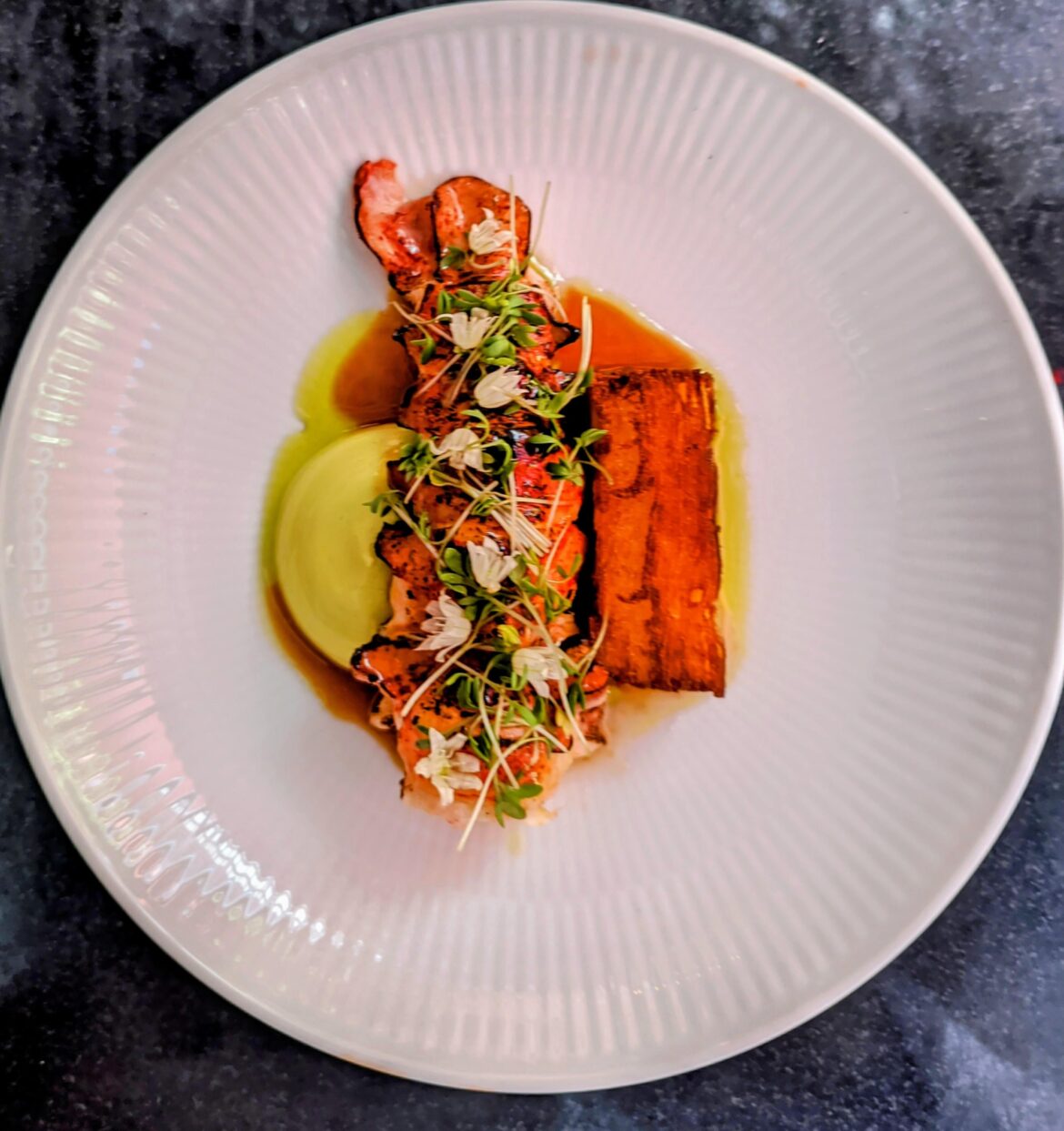 Lobster, apple, ramson