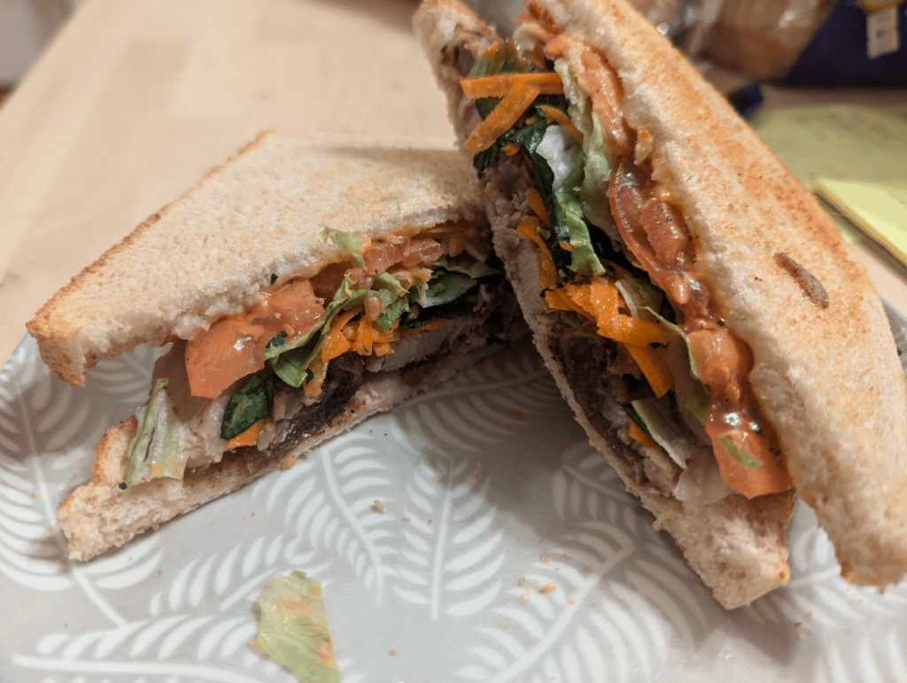 I made an Aussie/Korean fusion toasted sandwich...