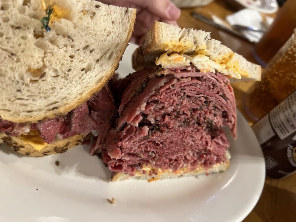 Corned beef and pastrami on rye, Sarge’s Deli in NYC.