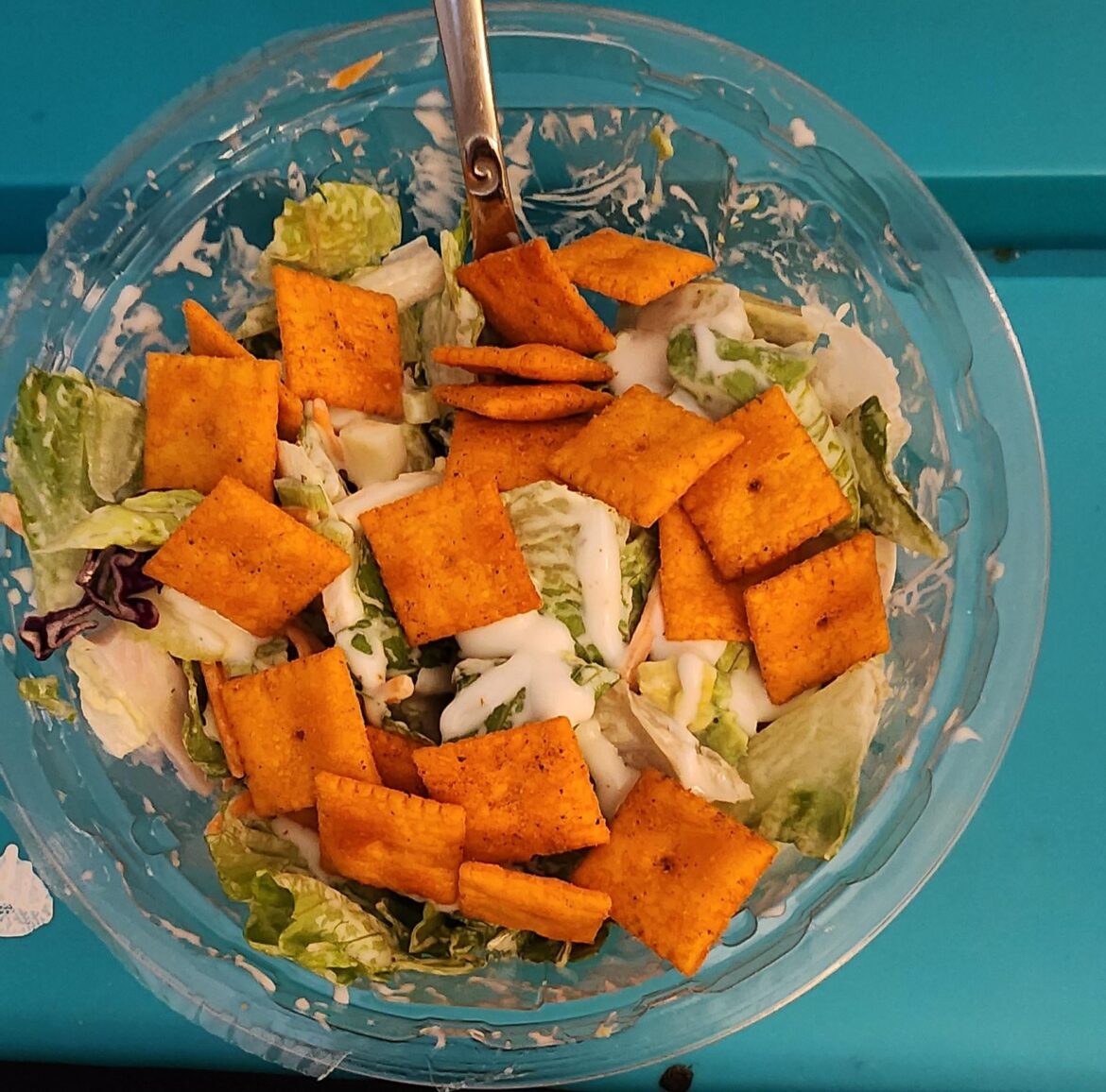 What if we...had Hot & Spicy Cheez-Its on a Walmart salad?