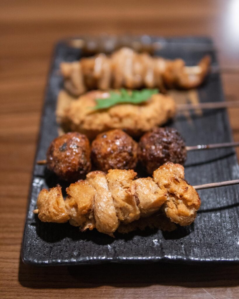 I had vegan yakitori (chicken skewers) and okonomiyaki in a hidden vegan place in Osaka I had vegan yakitori (chicken skewers) and okonomiyaki in a hidden vegan place in Osaka