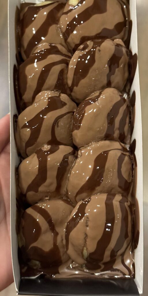 Belgian chocolate mini pancakes.. SO GOOD, does 500 sound good or is it more?