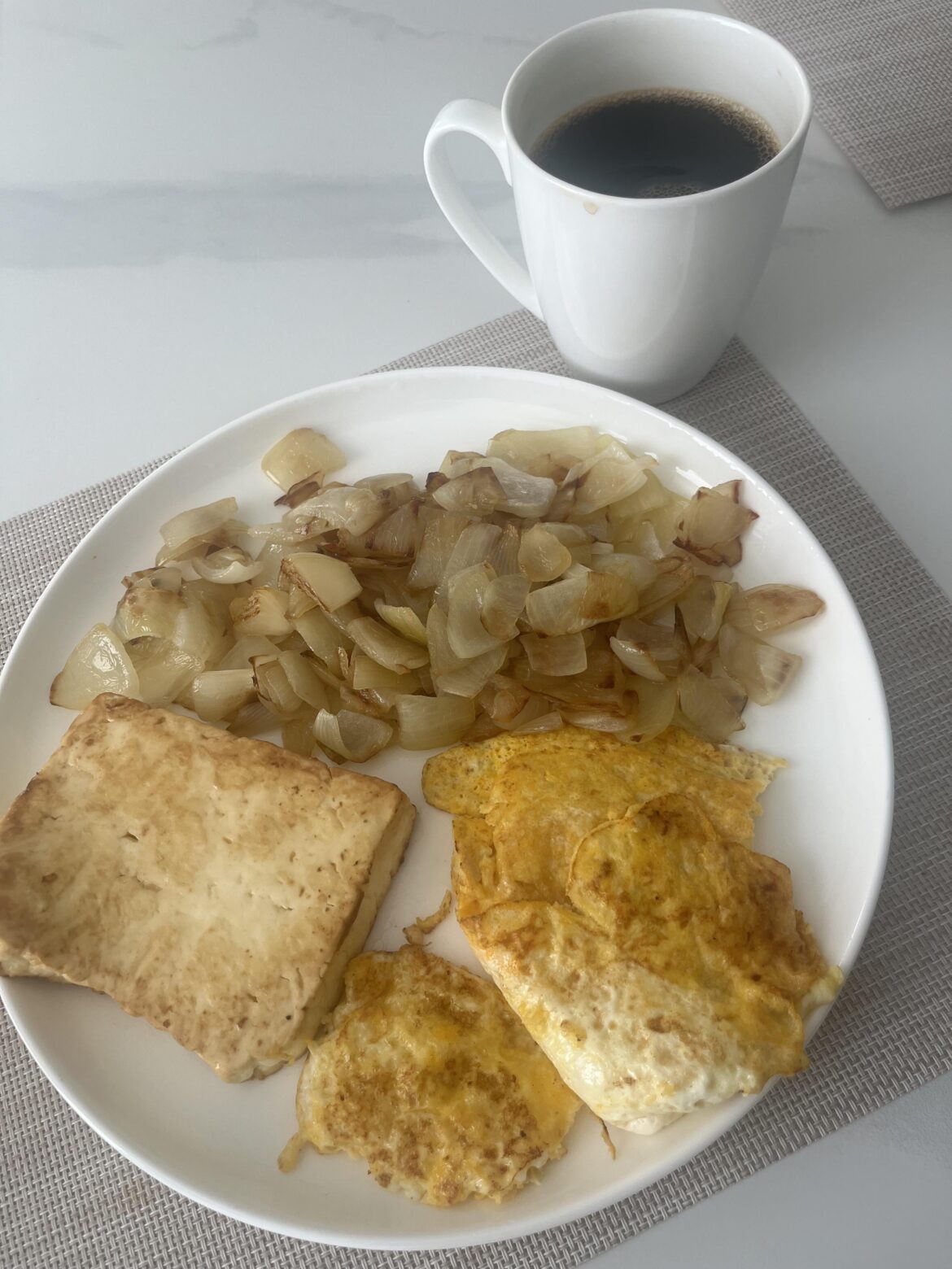 Made a depression meal with three caramelised onions because comfort food.