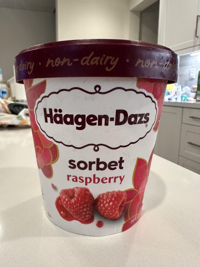 Haagen Dazs raspberry sorbet vs Island Way Sorbet Ruby Berry Sorbet