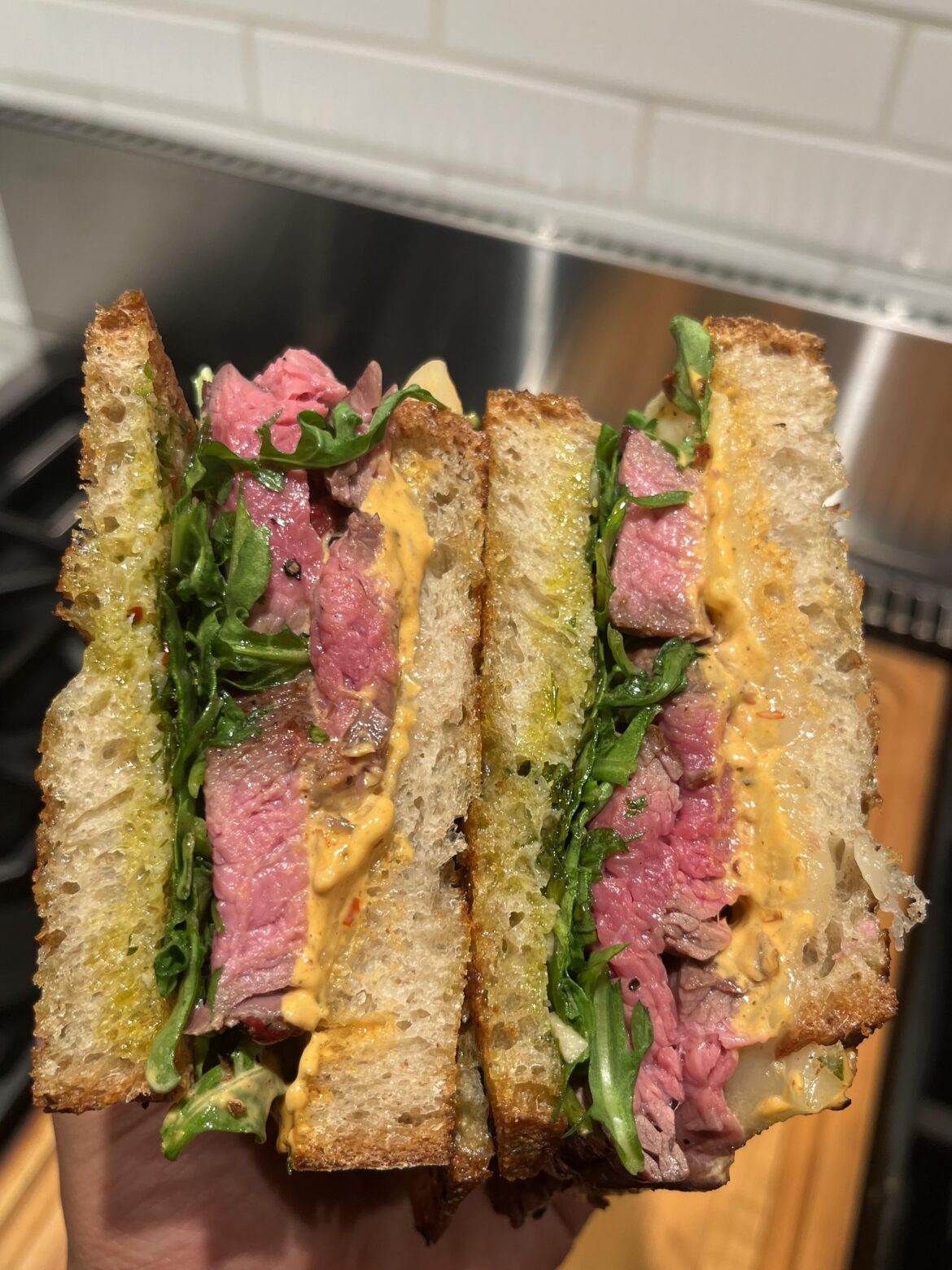 homemade steak sandwich