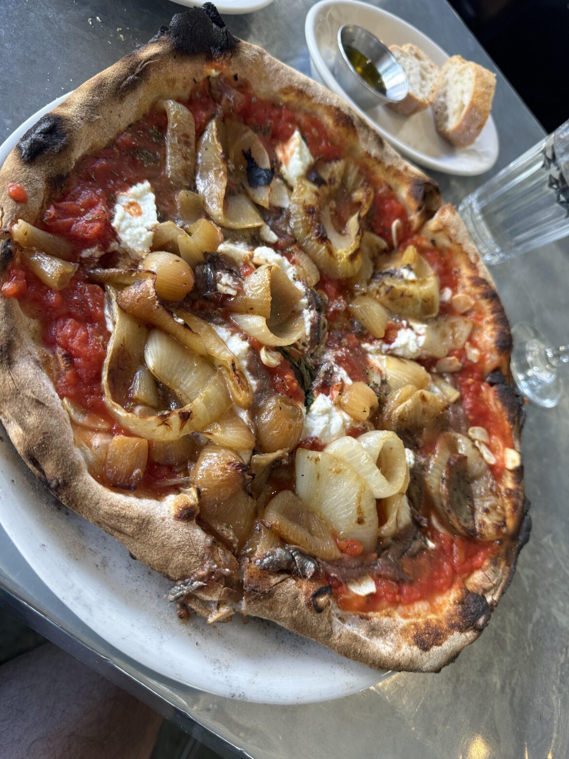 The amount of onion that came on my pizza!