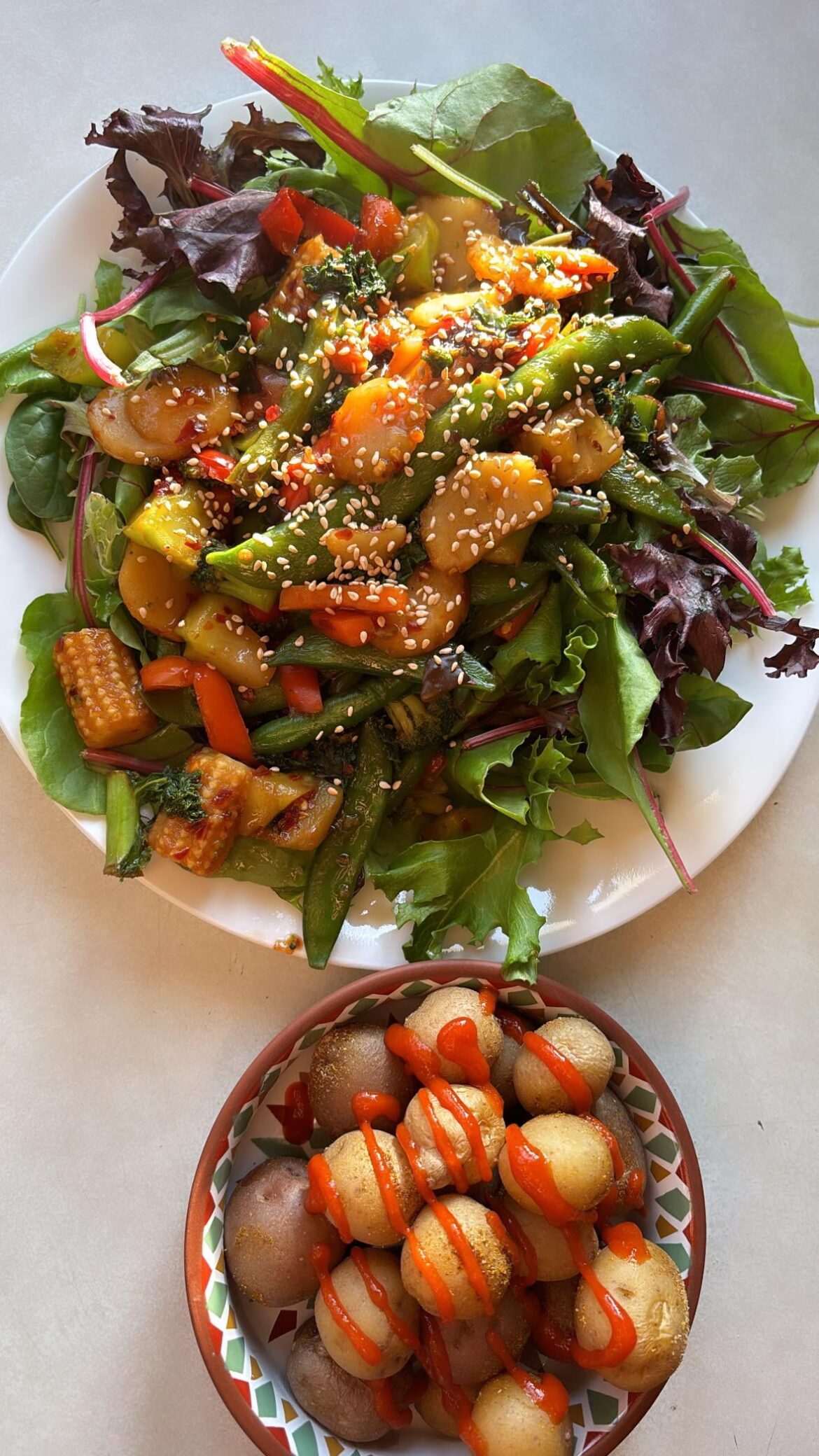 390 calories easy to make and very filling dinner. 20g protein