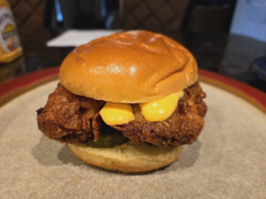 Simple fried chicken sandwich