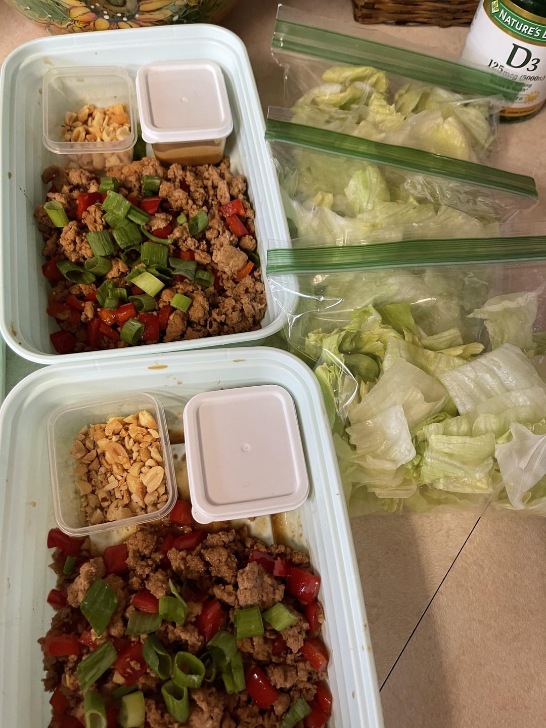 Asianstyle ground turkey with lettuce and peanut sauce Dining and