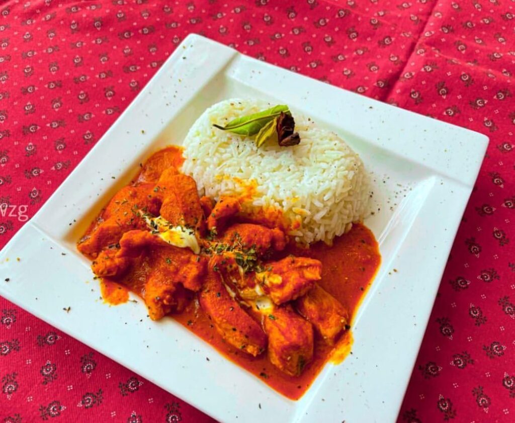 Butter chicken with white rice, opinions