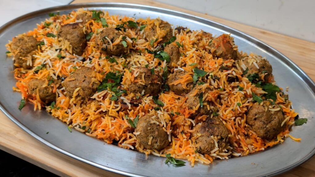 Beef Kofta Biryani for the family.