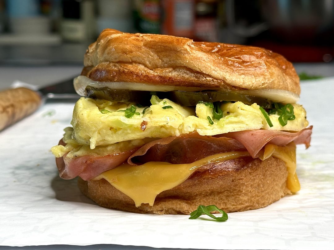 [Homemade] Mortadella, egg, and cheese breakfast sandwich Dining and