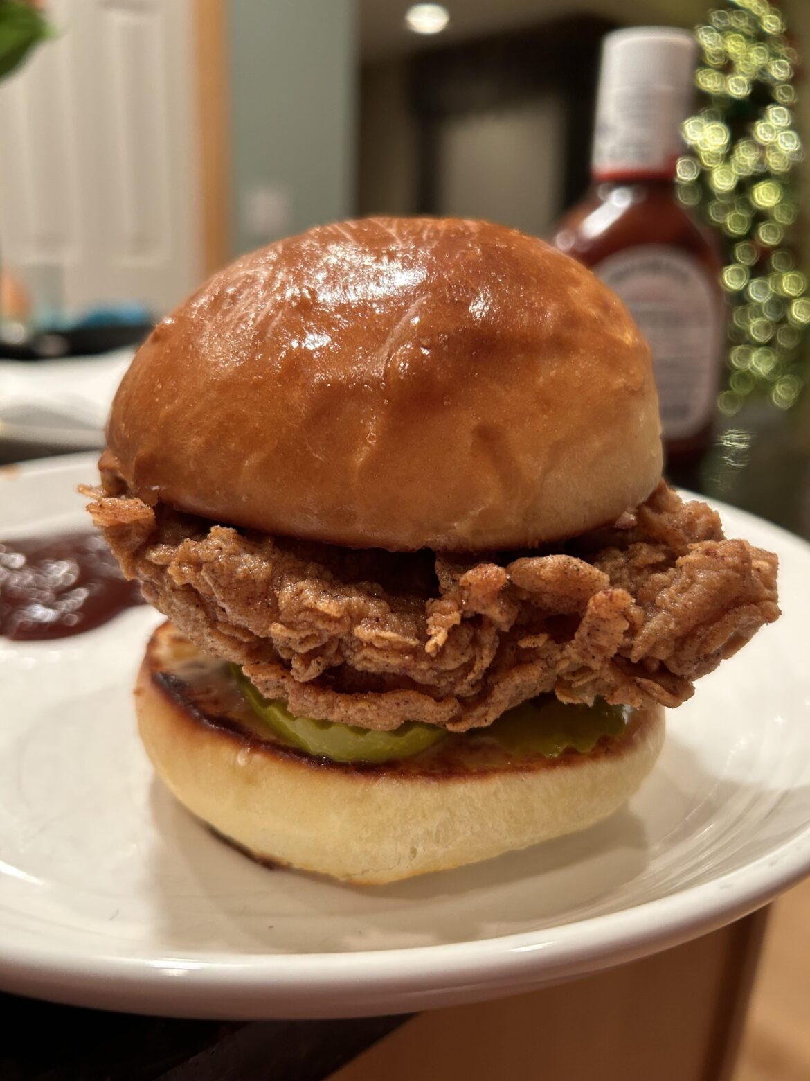 Fried chicken sandwich (bun from scratch too!)